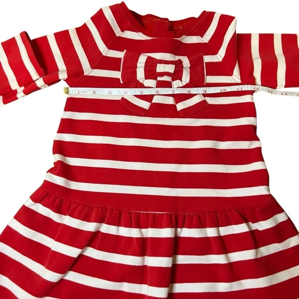 Gymboree | Kids Holiday Holly Berry Red Candy Cane Striped Fleece Dress -Size 3T